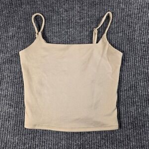 Urban Social‎ Nordstrom Sand Ribbed Camisole Tank Top Square Neck Small